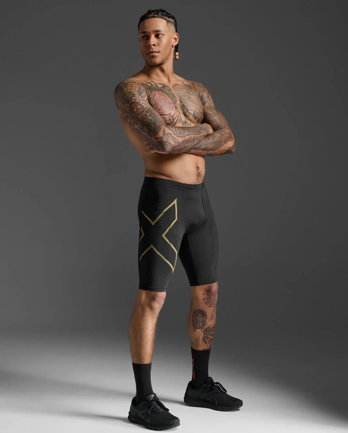 2XU Men's Light Speed Compression Shorts - BLK/GRF