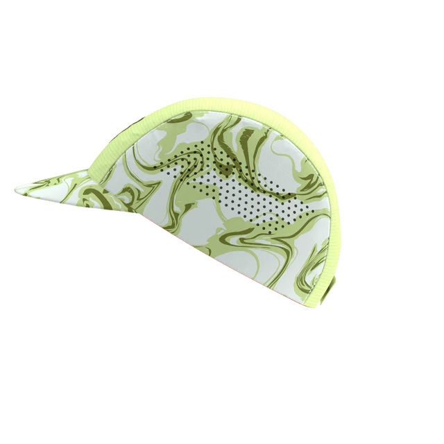 Compressport Unisex's Pro Racing Cap - Green Camo/Fluo Red
