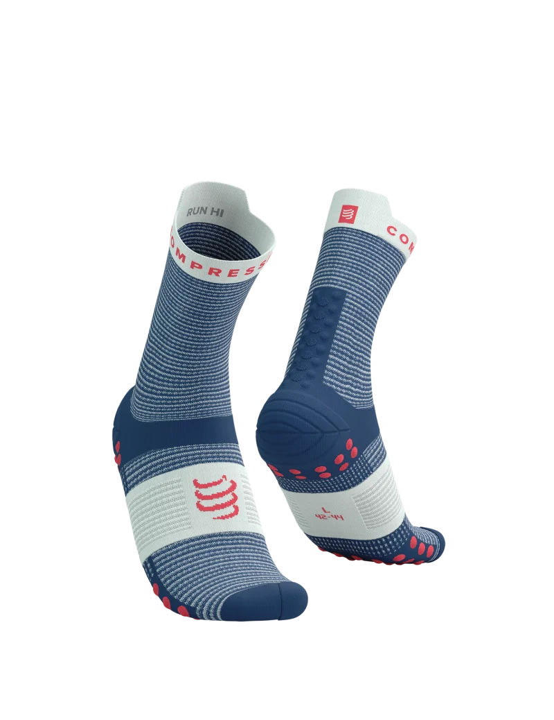 Compressport Unisex's PRO Racing Socks v4.0 Run High - Blues/Sugar