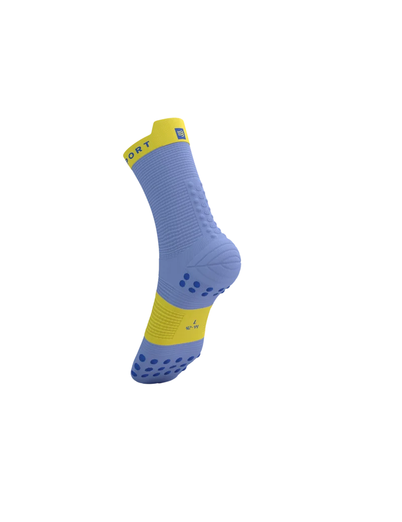Compressport Unisex's Pro Racing Socks v4.0 Run High - Jacaranda/Maize