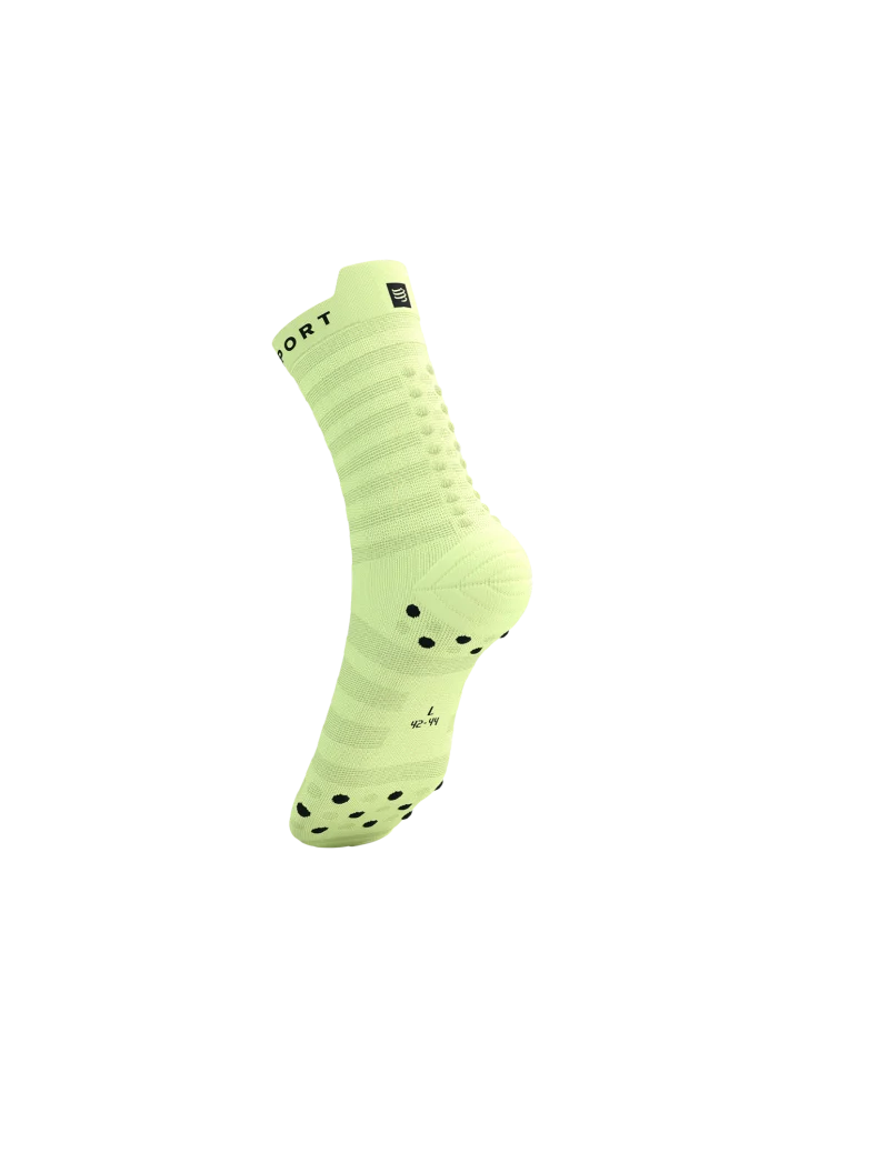 Compressport Unisex's Pro Racing Socks v4.0 Ultralight Run High - Shadow Lime/Black