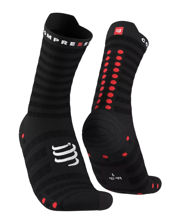 Compressport Unisex's Pro Racing Socks v4.0 Ultralight Run High - Black/Red