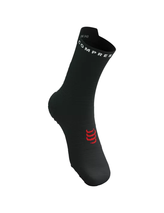 Compressport Unisex's Pro Racing Socks v4.0 Run High - Black/White