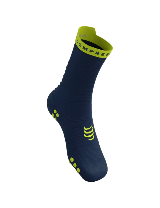 Compressport Unisex's Pro Racing Socks v4.0 Run High - Blues/Green Sheen