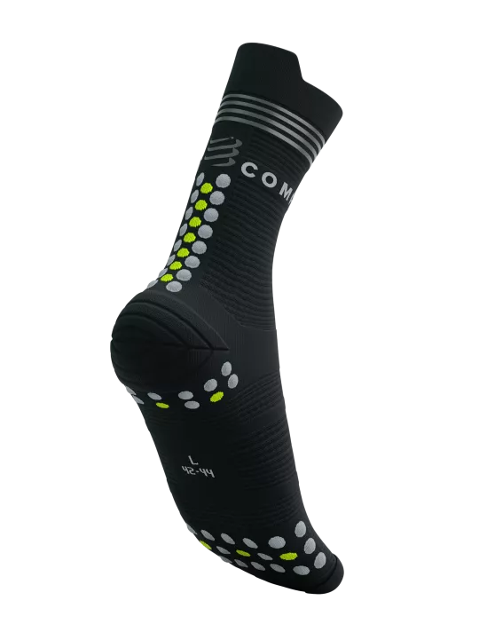 Compressport Unisex's Pro Racing Socks V4.0 Run High Flash - Black/Fluo Yellow