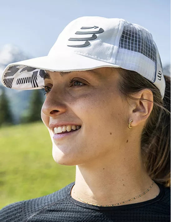 Compressport Unisex's Racing Trucker Cap - White/Black