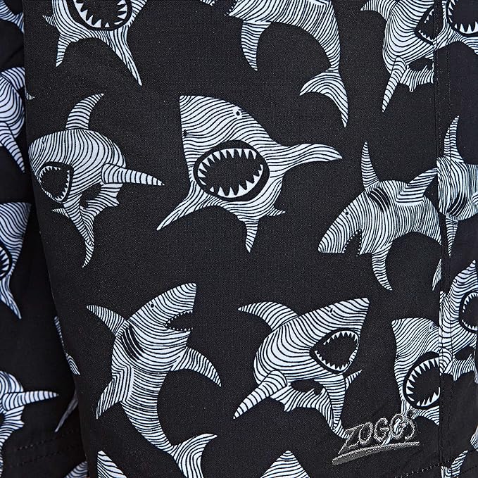 ZOGGS Boy's Printed 15 inch Shorts - Shark Shiver Print