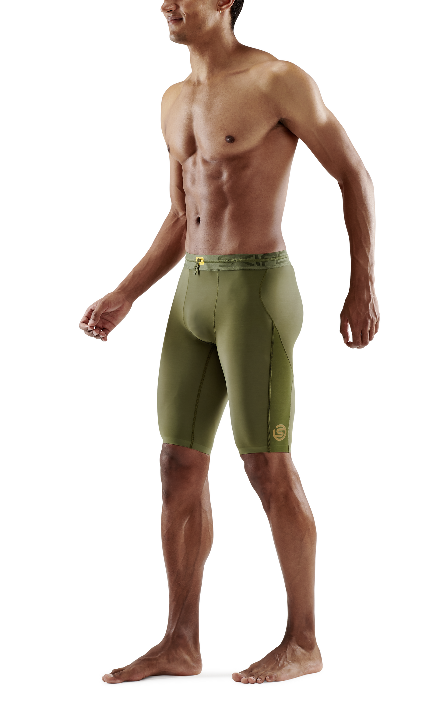 SKINS Men's Compression Half Tights 5-Series - Khaki