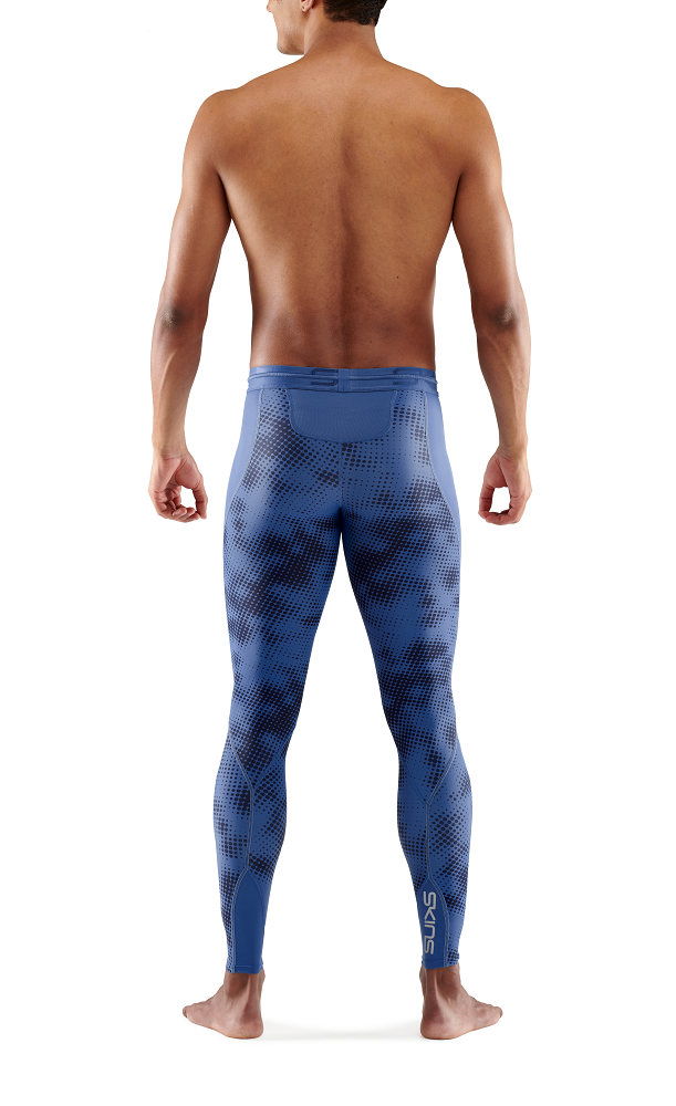 Skins Men's Compression Long Tights 3-Series - Camo Blue