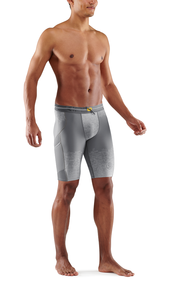 SKINS Men's Compression Half Tights 3-Series - Dot Fade Lt. Grey