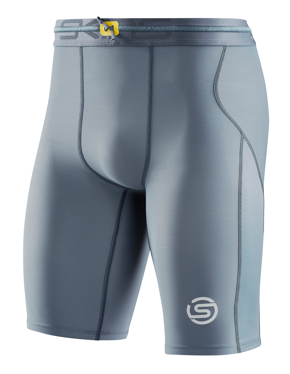 SKINS Men's Compression Half Tights 3-Series - Blue Grey