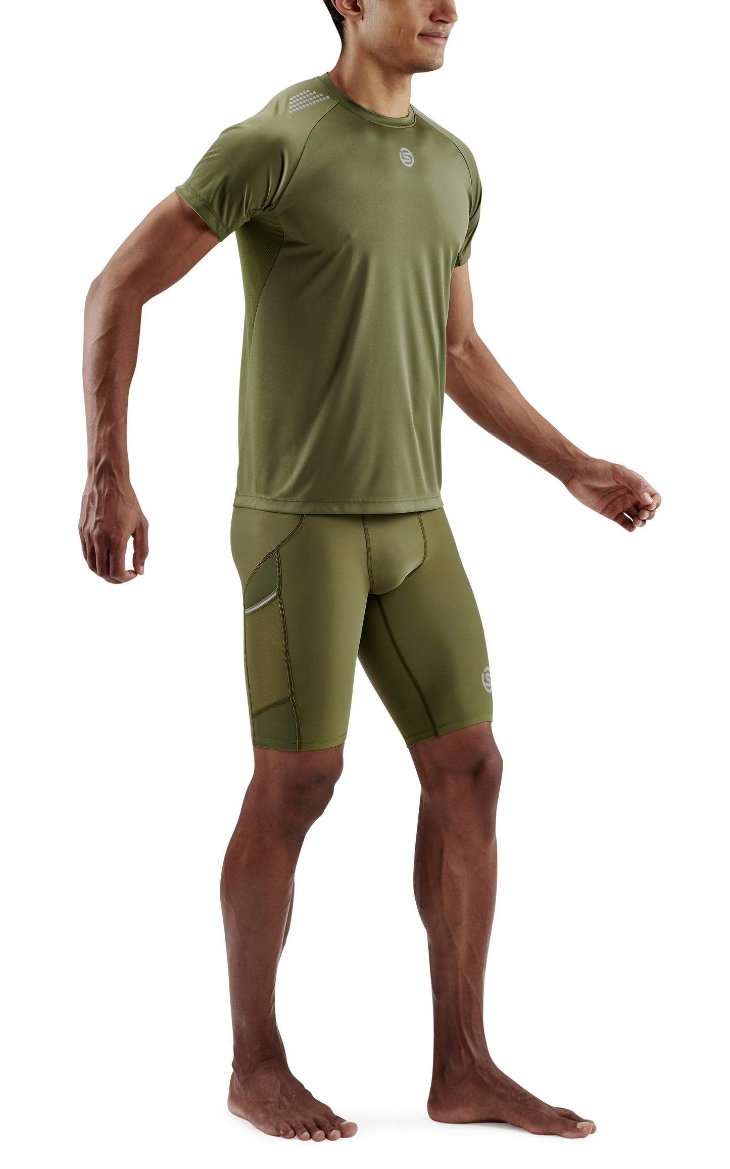 SKINS Men's Activewear Short sleeve Top 3-Series - Khaki