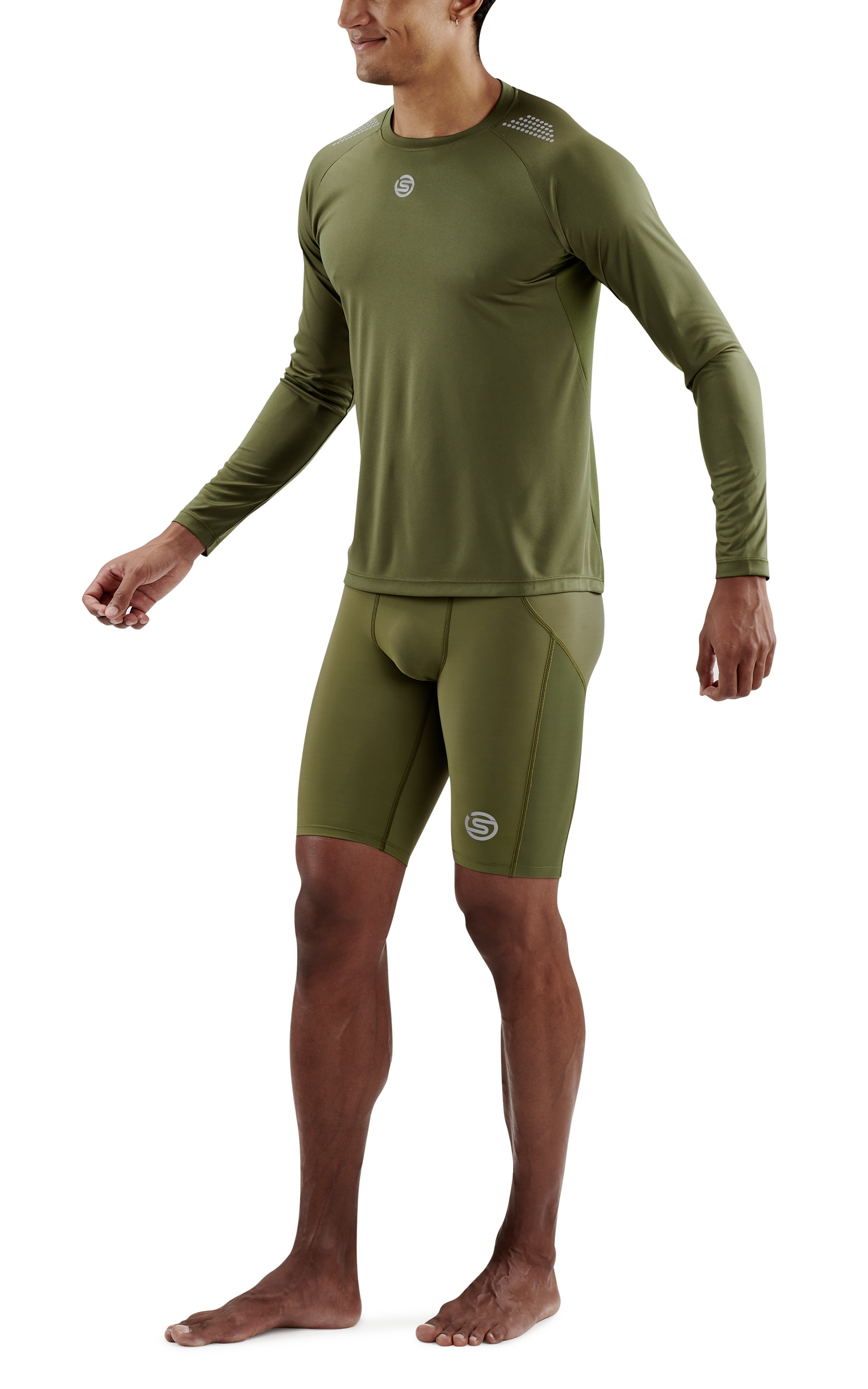 SKINS Men's Long Sleeve Tops 3-Series - Khaki