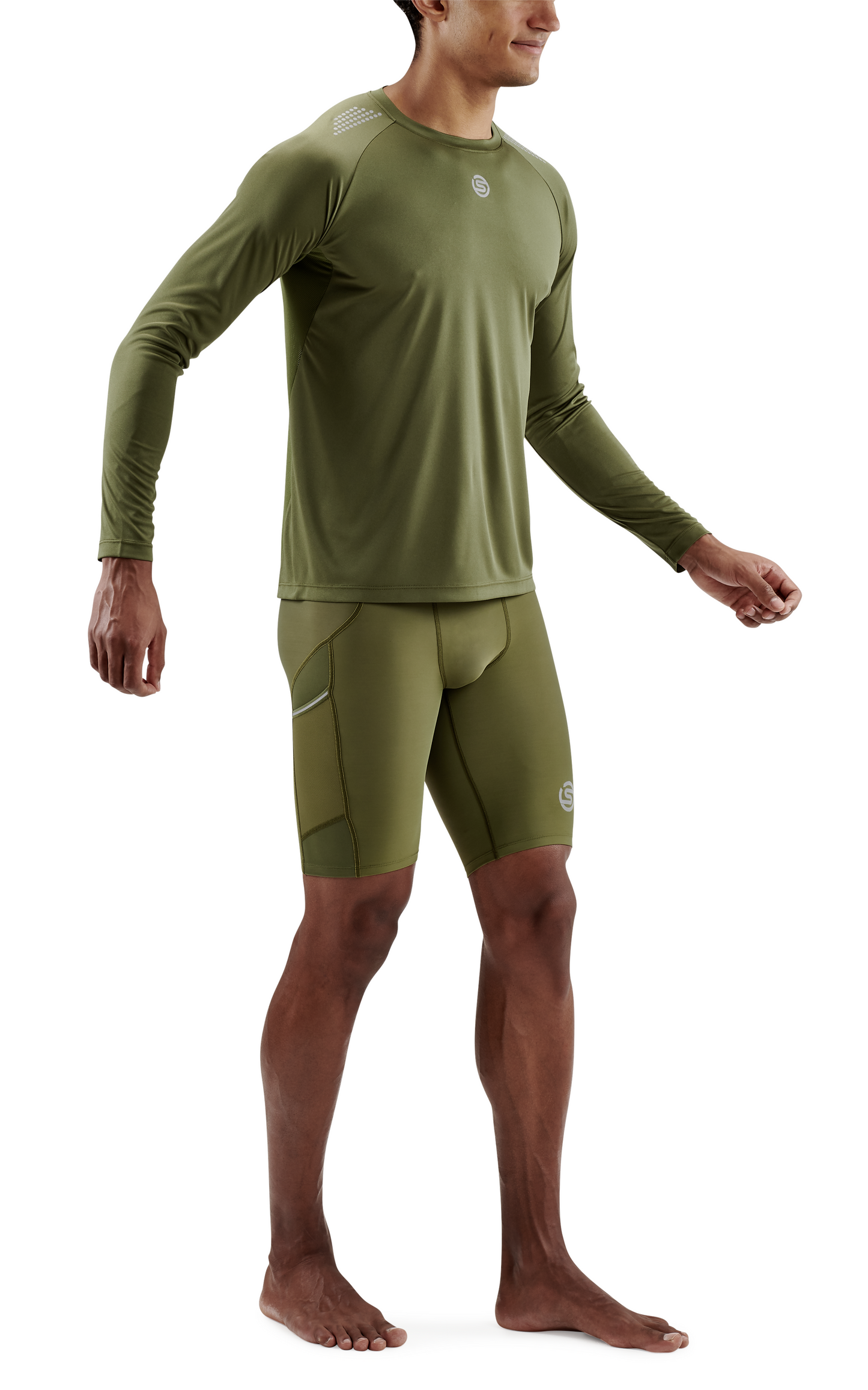 SKINS Men's Long Sleeve Tops 3-Series - Khaki