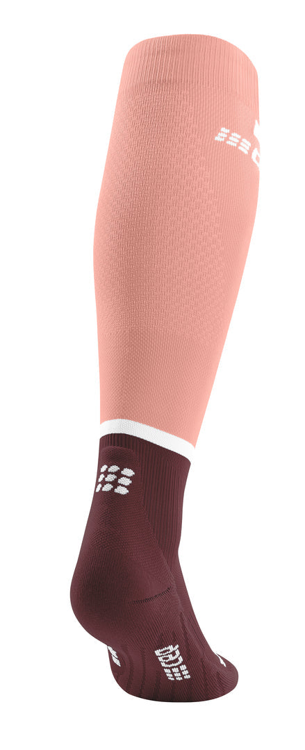 CEP Women's The Run Socks Tall V4 - Rose/Dark Red ( WP201R )