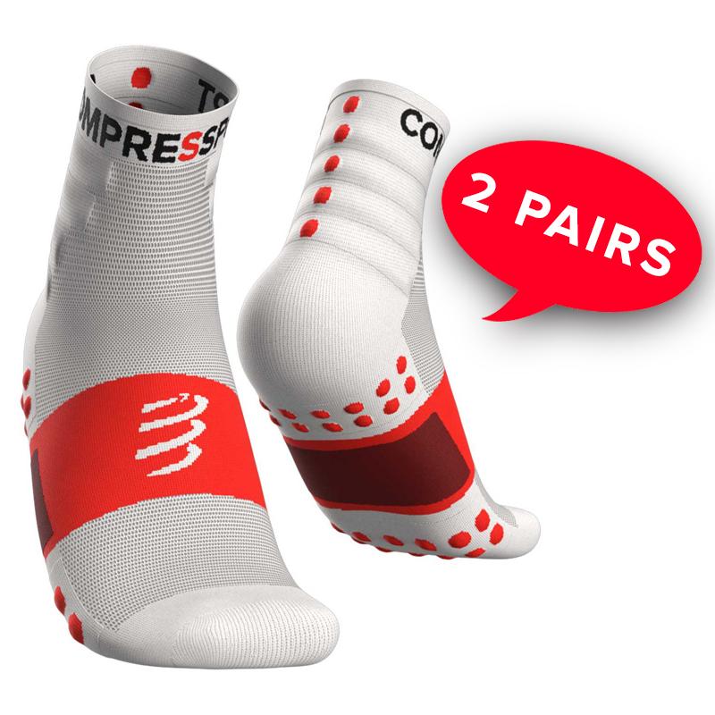 COMPRESSPORT TRAINING SOCKS-2 PACK - WHITE (XU00001B_001)