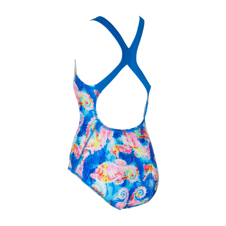 ZOGGS Girl's Flyback - Aqua Pony Print AsianFit