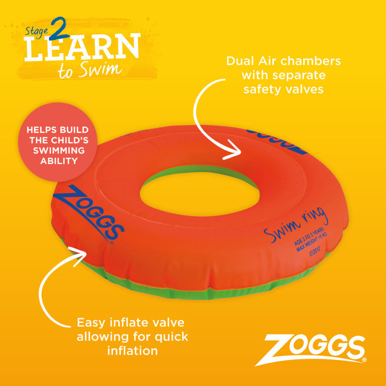 Zoggs Swim Ring - EI valves - Orange