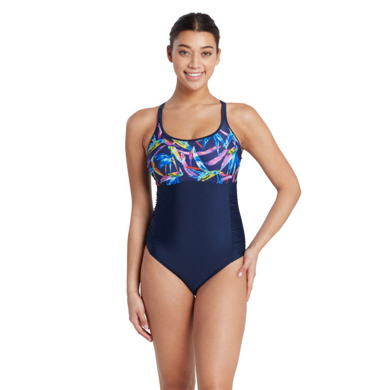 ZOGGS Women's Multiway 1 Piece - Neon Crystal Print