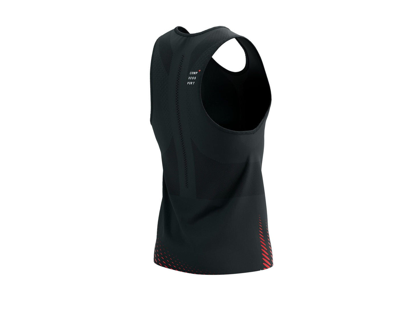 Compressport Men's Pro Racing Singlet - Black/High Risk Red