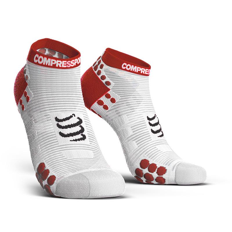 COMPRESSPORT PRO RACING SOCKS V3.0 RUN LOW - WHITE/RED