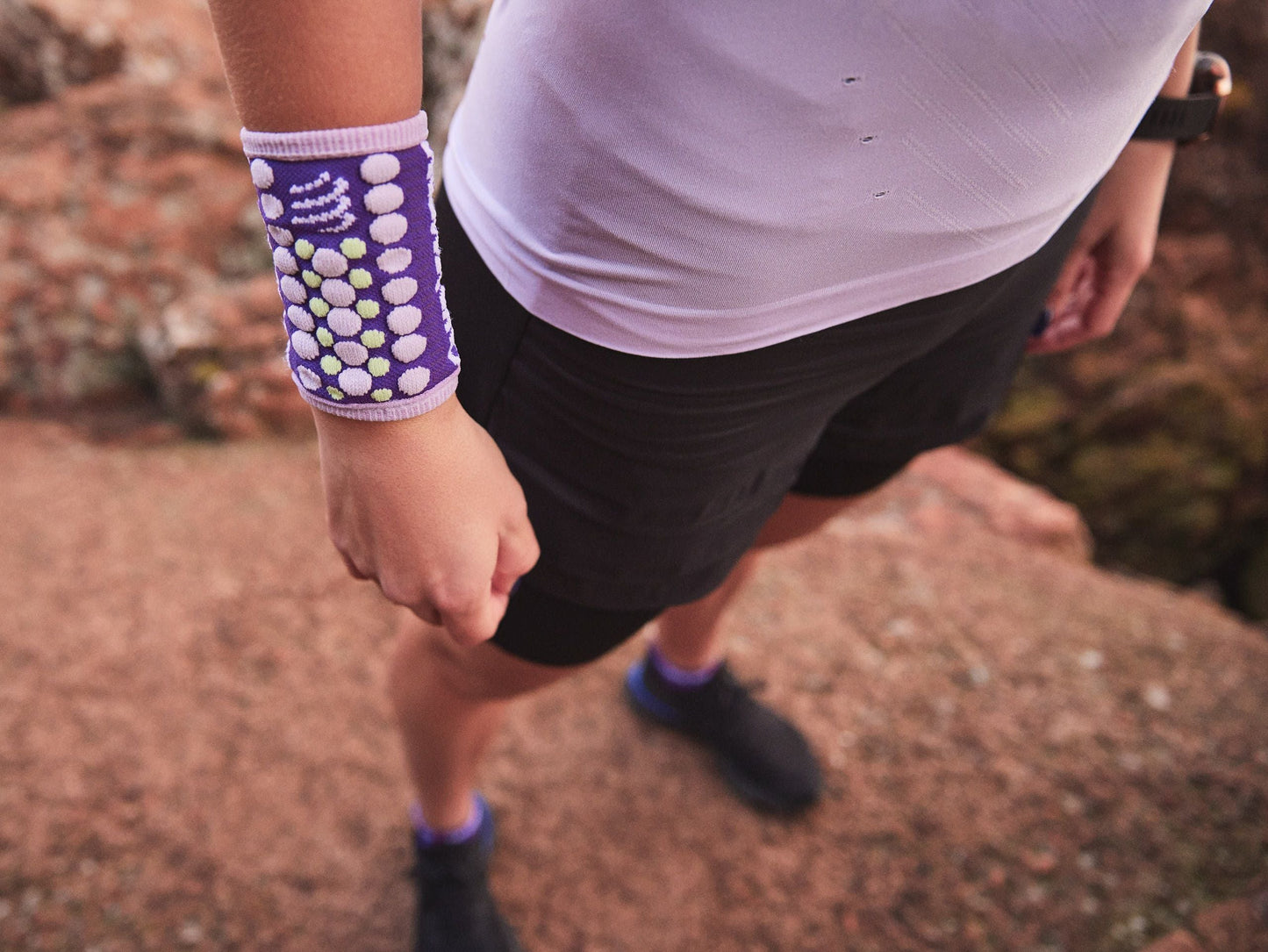 Compressport Unisex's Sweatbands 3D.Dots (Pair) - Purple/Orchid