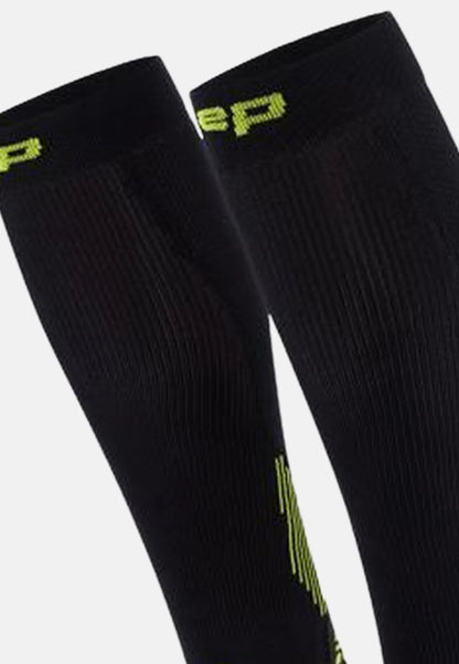 CEP Men's Run Socks Tall 5.0 - Black/Lime