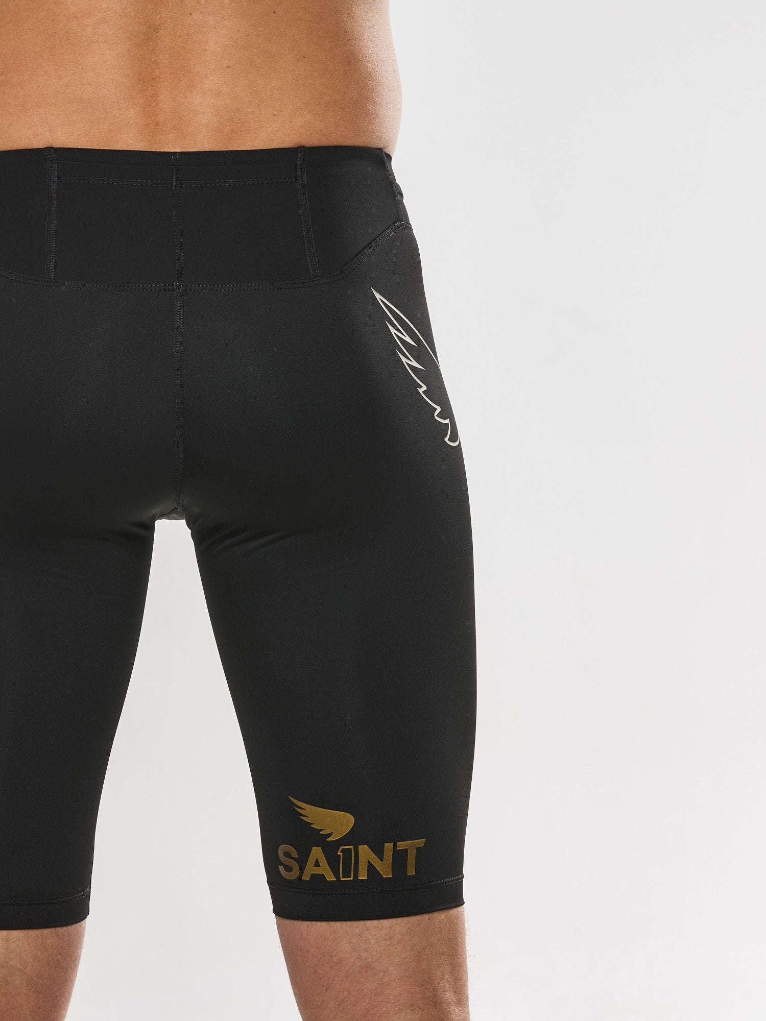 Saint Men's P1 Elite Compression Shorts Drawcord - Black