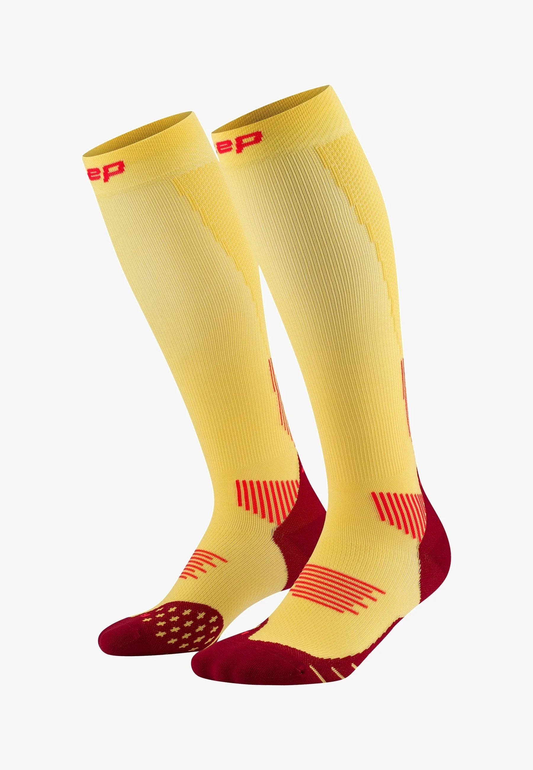 CEP Men's Run Socks Tall 5.0 - Marigold/Burgundy