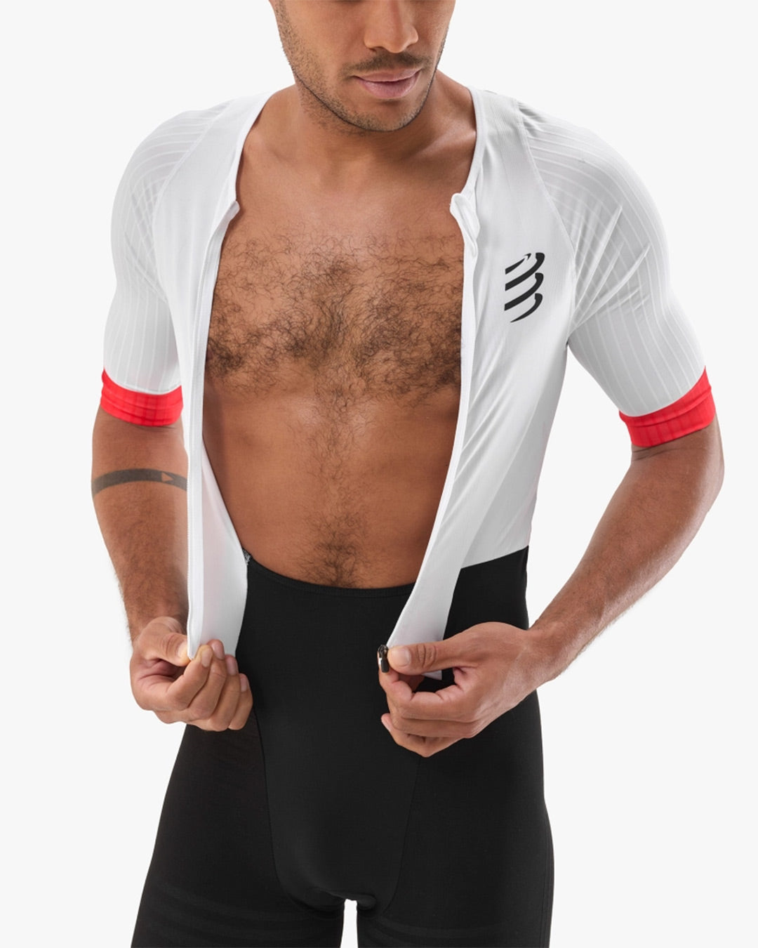 Compressport Men's Stream SS Trisuit - White/Black