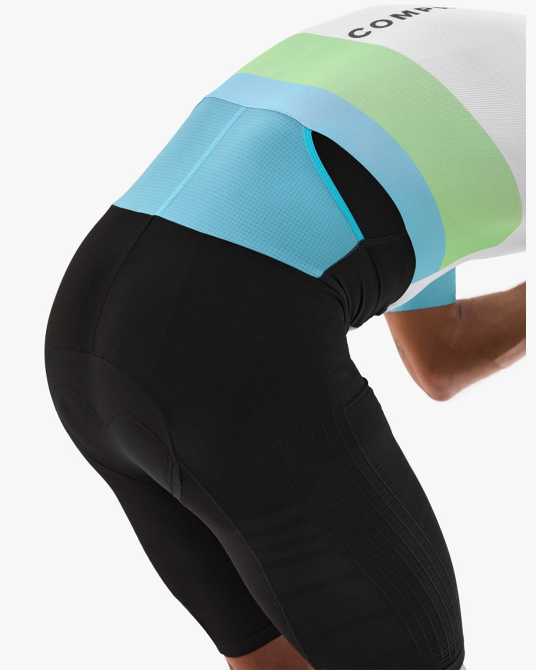 Compressport Men's Stream SS Trisuit - White/Blue Green