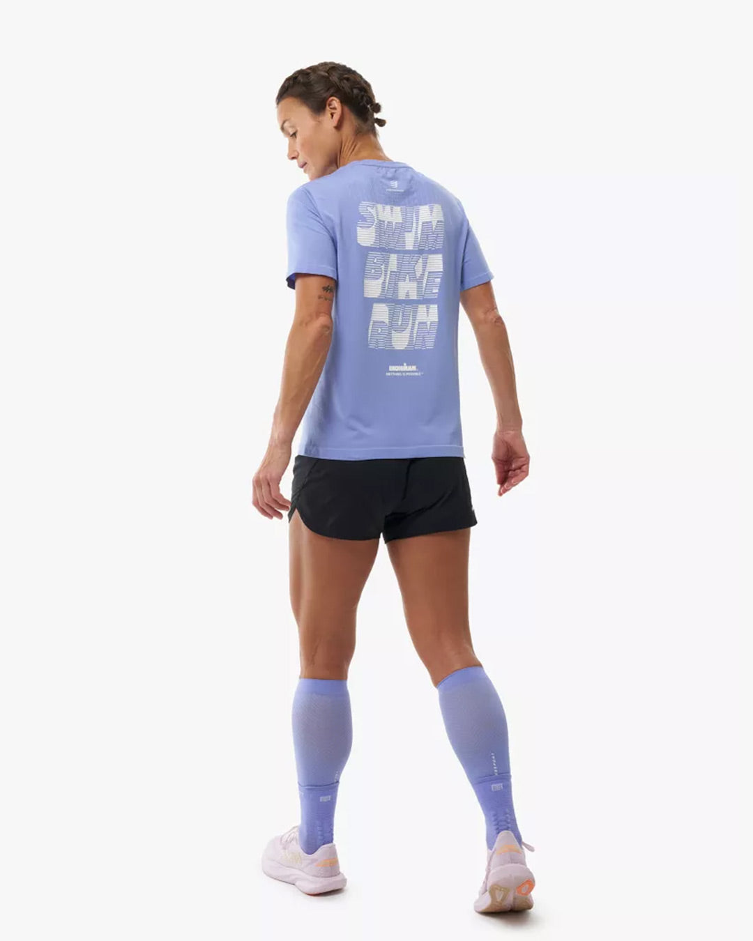 Compressport Women's Training SS Tshirt - Ironman 2026 - L1 - Jacaranda/White