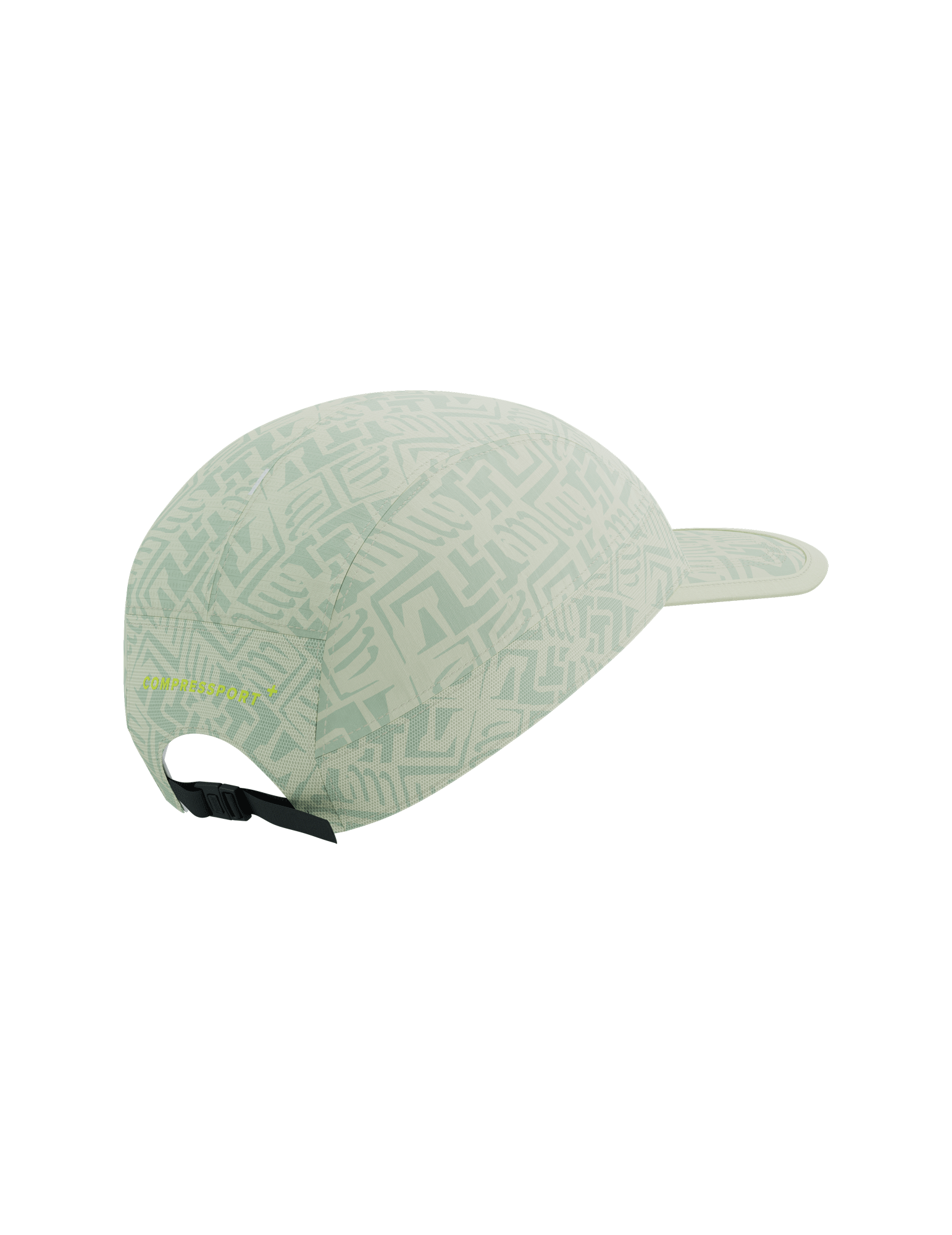 Compressport Unisex's 5 Panel Light Cap - Sugar Swizzle/Ice Flow Print/Safety Yellow