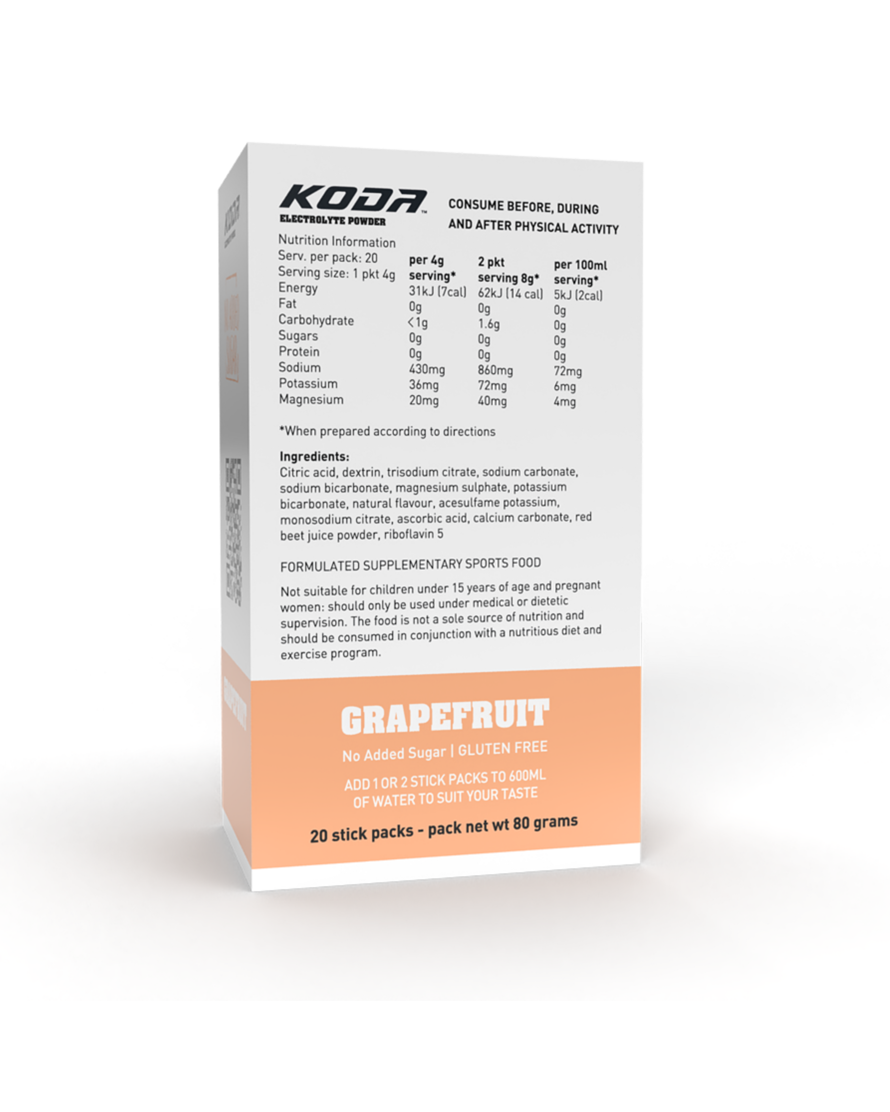 KODA Electrolyte Powder - Grapefruit (1 Stick)
