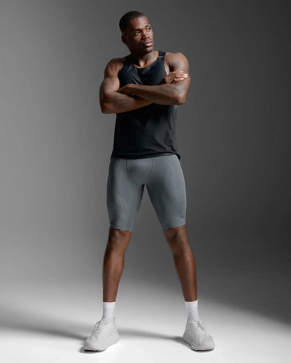 2XU Men's Light Speed Compression Shorts - TRB/BRF
