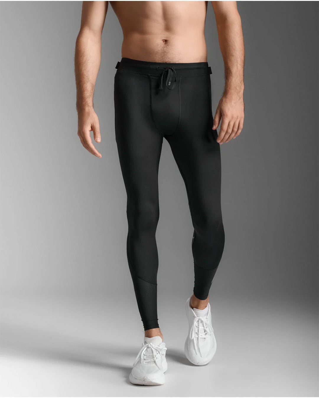 2XU Men's Aero Mesh Compression Tights - Black/Silver Reflective