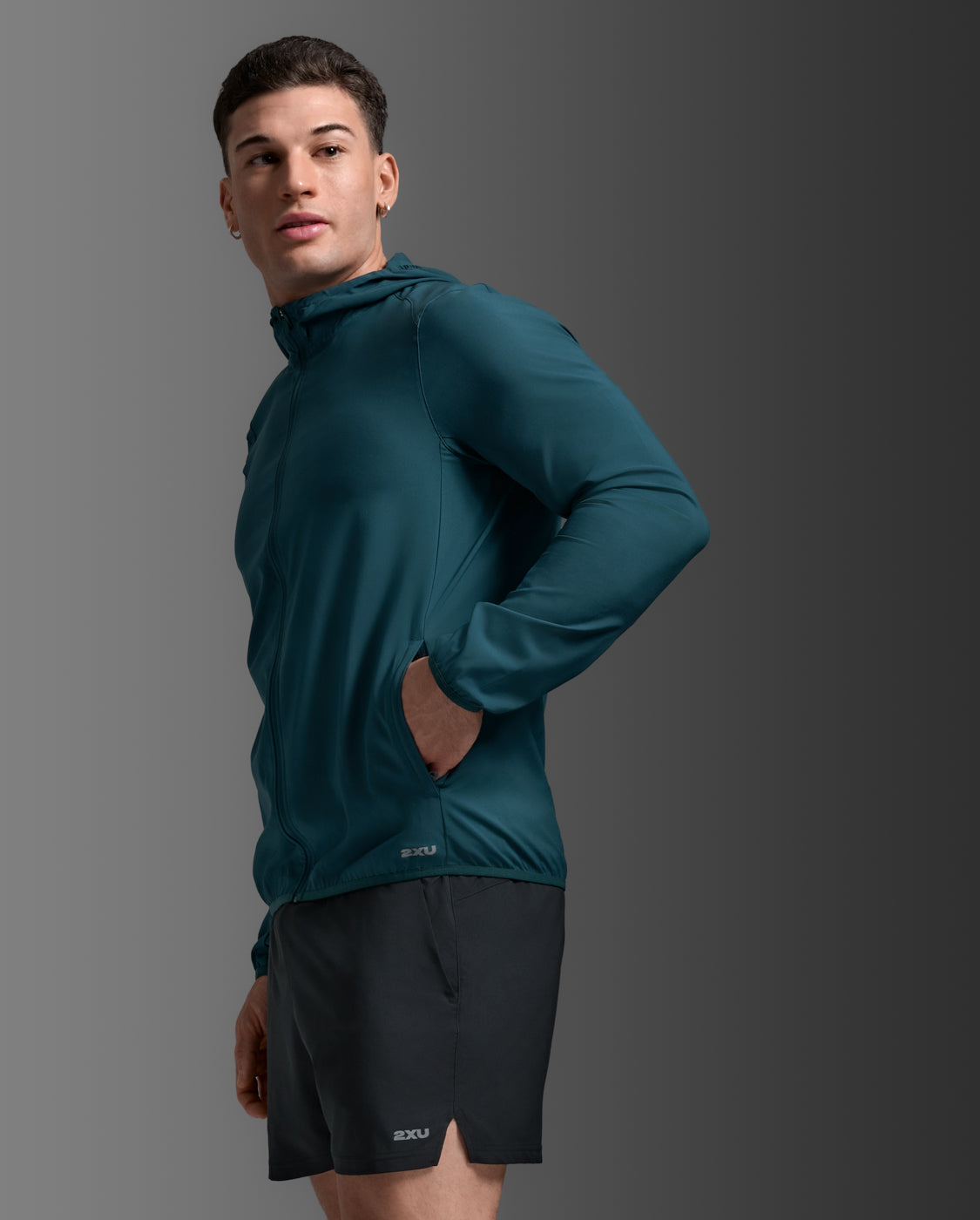 2XU Men's Aero Jacket - Dark Moss/Silver Reflective