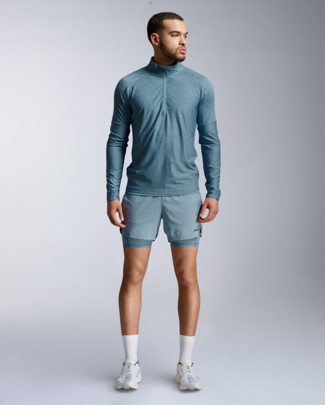 2XU Men's Aero 1/2 Zip - Blue Shade/Reflective