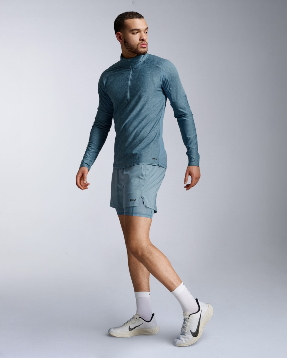 2XU Men's Aero 1/2 Zip - Blue Shade/Reflective