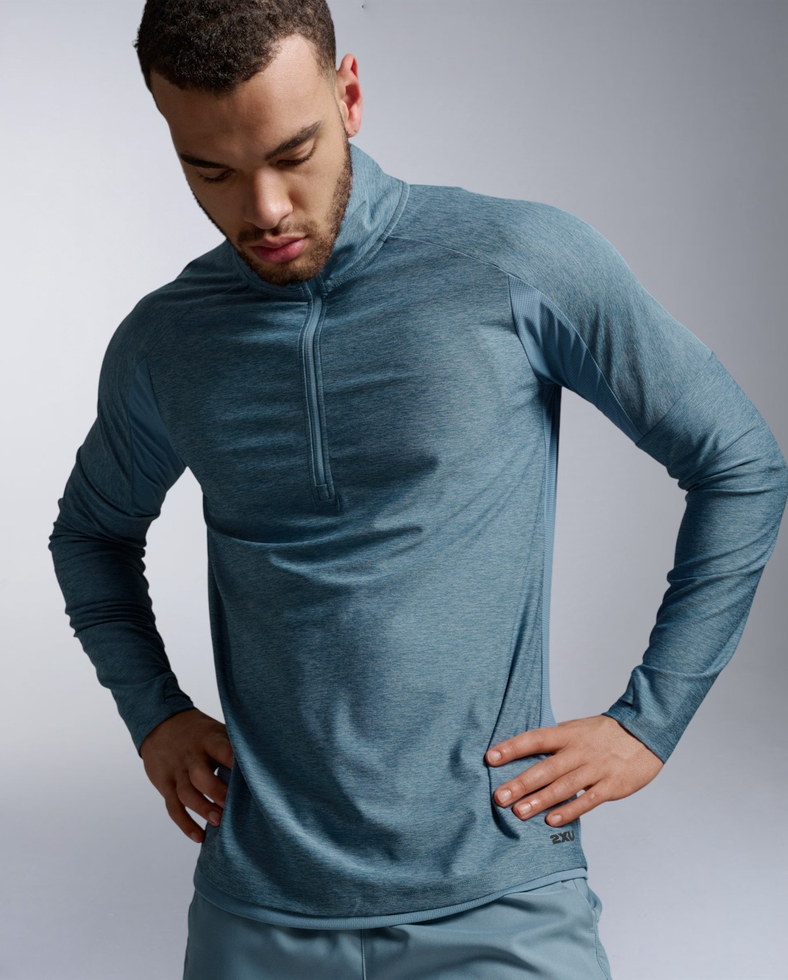 2XU Men's Aero 1/2 Zip - Blue Shade/Reflective