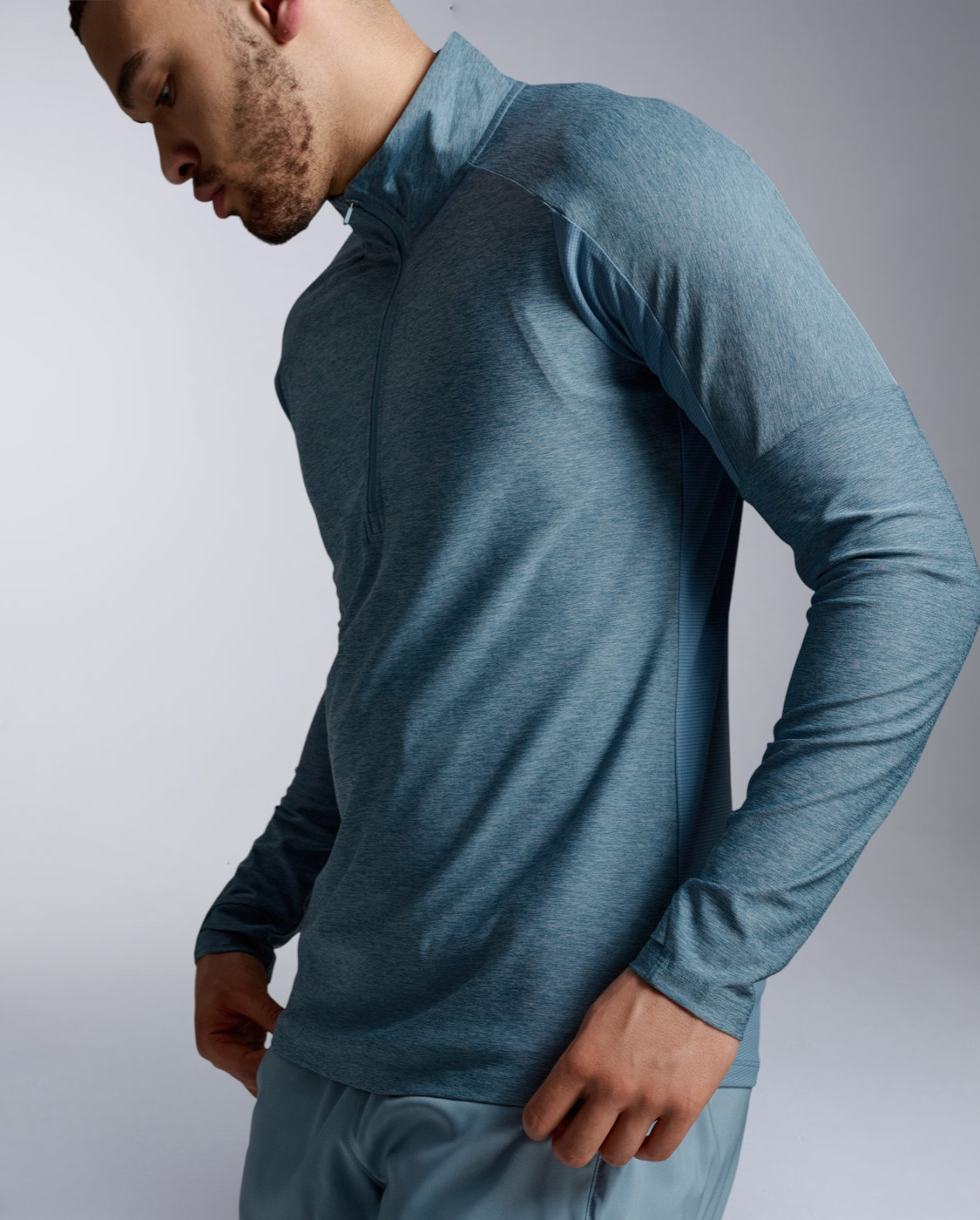 2XU Men's Aero 1/2 Zip - Blue Shade/Reflective
