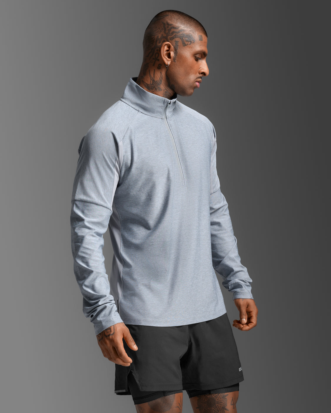 2XU Men's Aero 1/2 Zip - Weathervane/Black Reflective