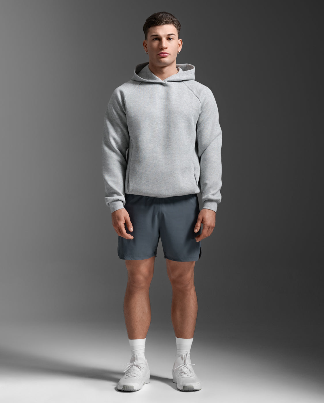 2XU Men's Motion Smooth Spacer Hoodie - Grey Marle/Grey Marle