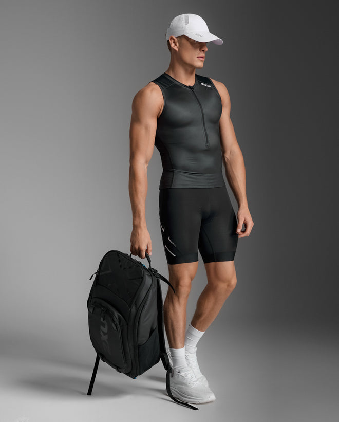 2XU Men's Core Tri Tank MT7399A - Black/White