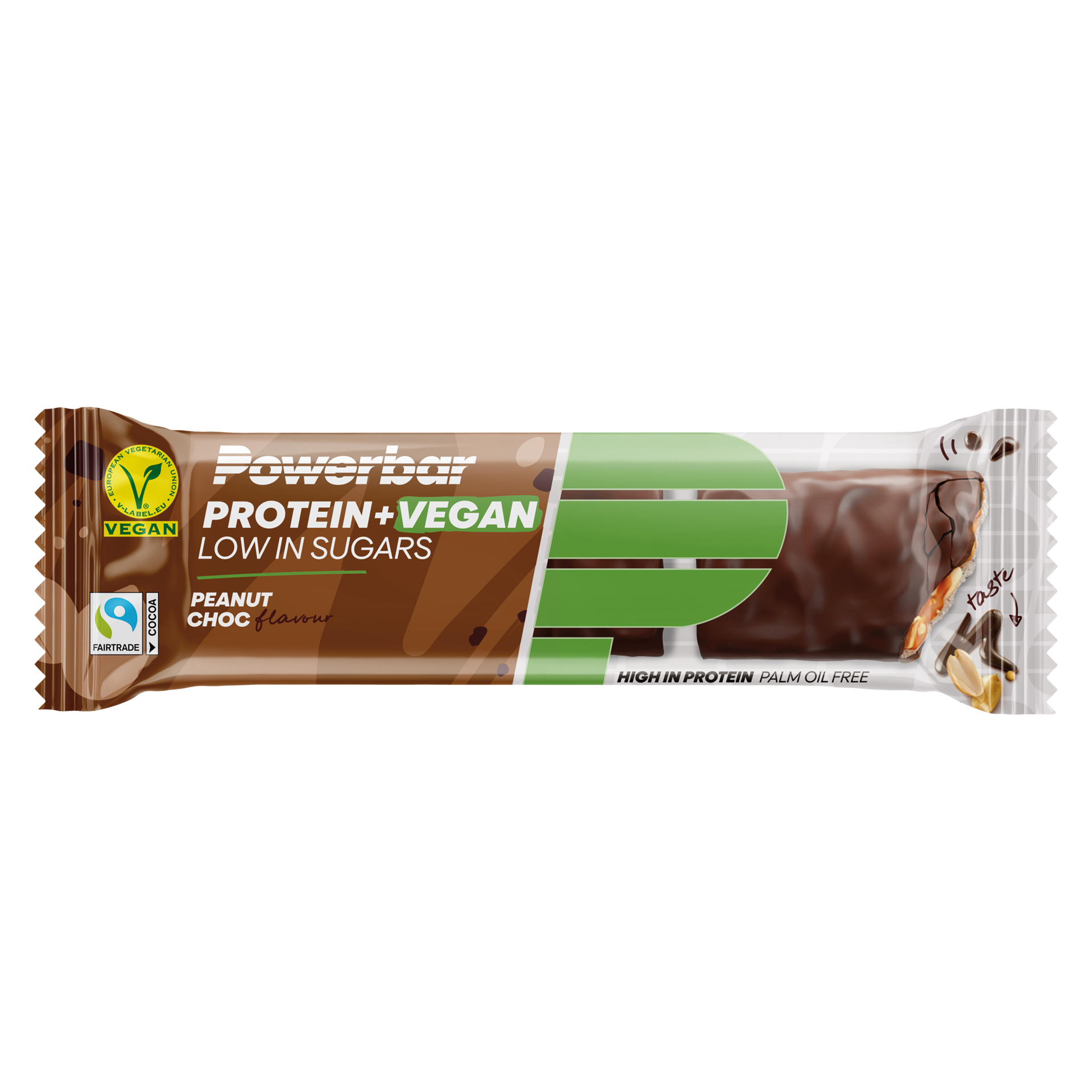 PowerBar PROTEIN+ VEGAN Low in Sugars 42g - Peanut Chocolate