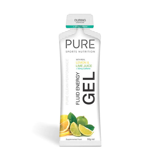 PURE Fluid Energy Gels 50g - Lemon Lime with Caffeine