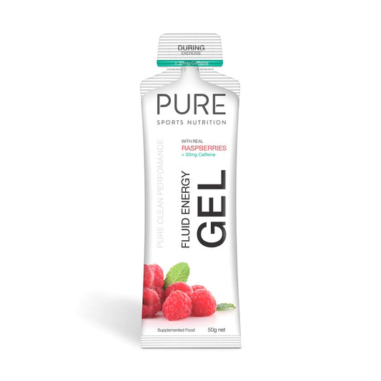 PURE Fluid Energy Gels 50g - Raspberry With Caffeine