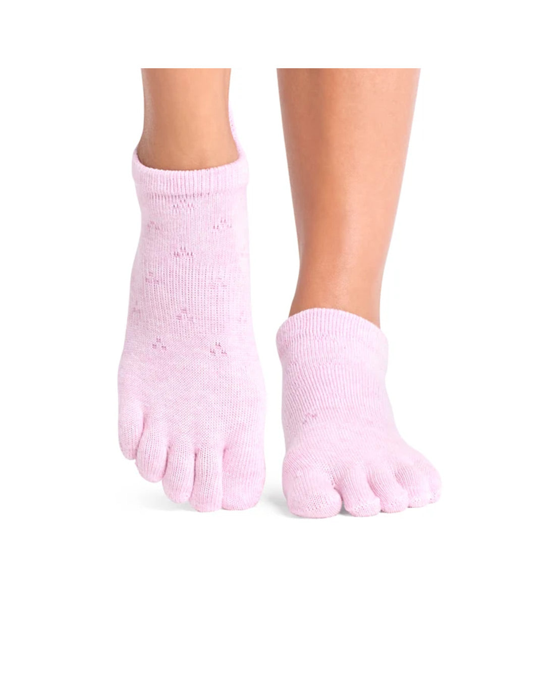 TOESOX Grip Full Toe Low Rise - Rosy Melange