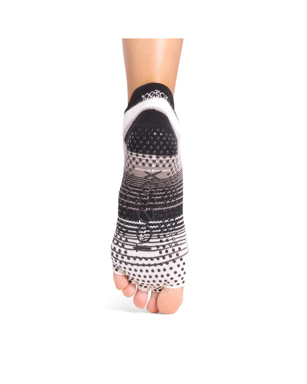 TOESOX Grip Half Toe Low Rise - Coconut Stripe