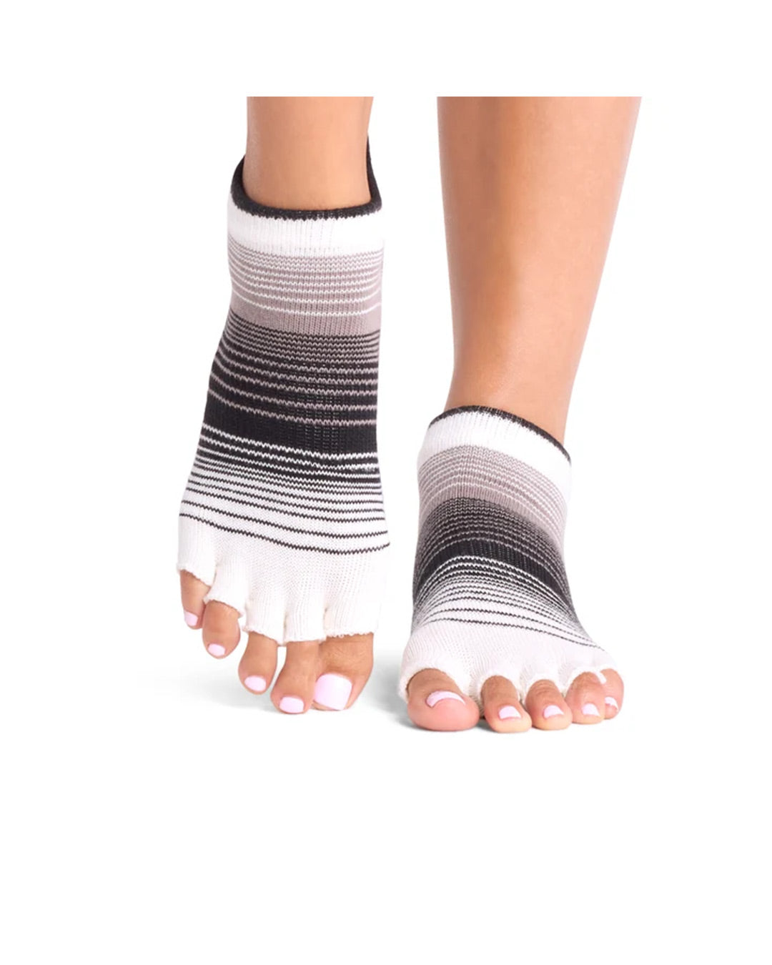 TOESOX Grip Half Toe Low Rise - Coconut Stripe
